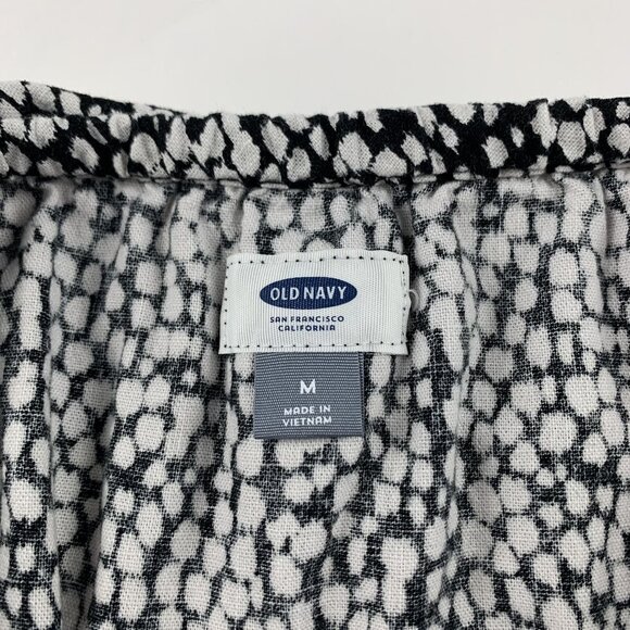 Old Navy Black White Spotted Linen Blend Tube Top Romper M - Picture 4 of 7